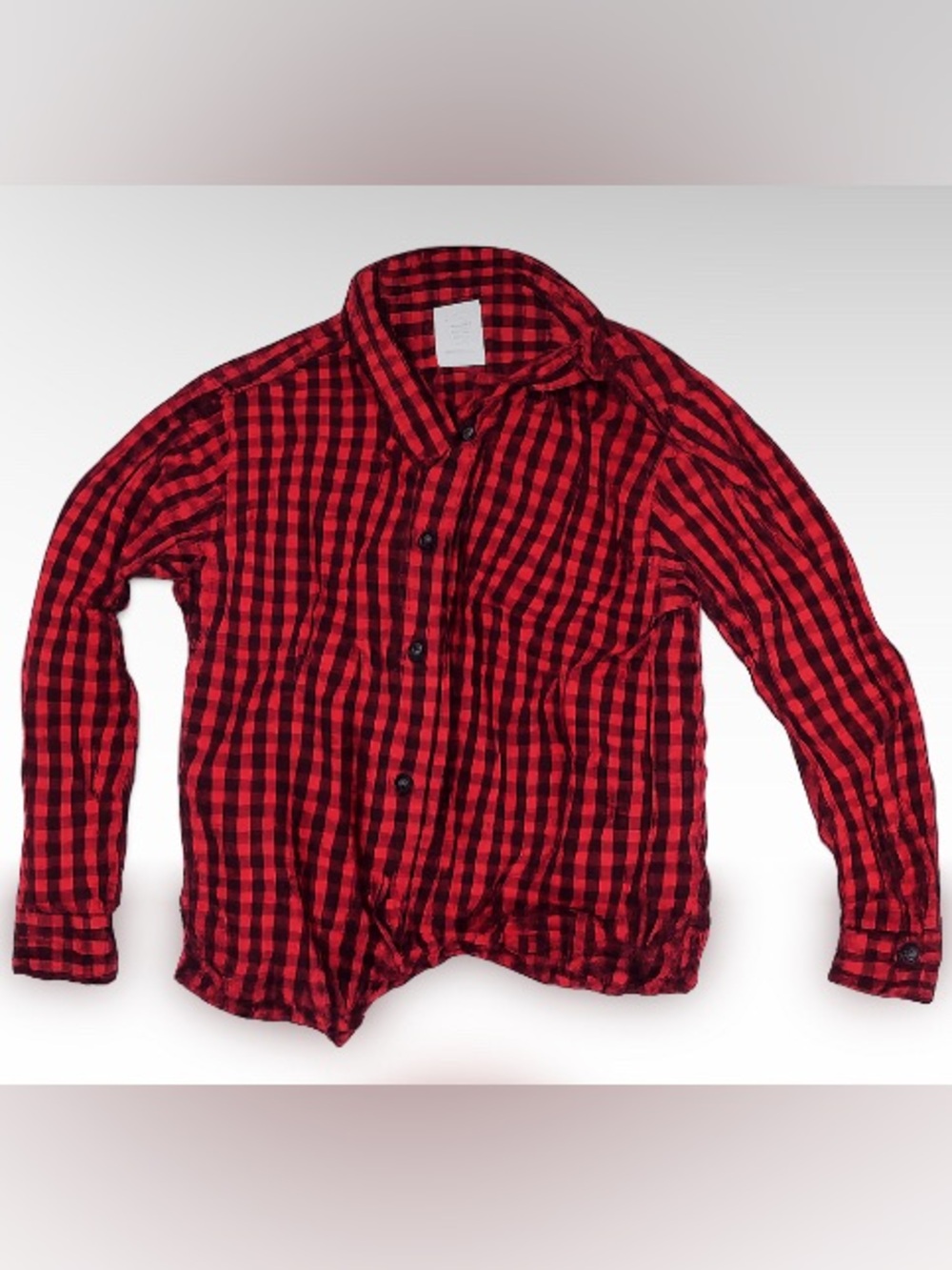 Wonder Kids Red Black Plaid Button Up Shirt Boys Size 5T Flannel Style